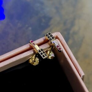 💄 Lipstick Earrings 925 Silver 18K Gold Plated
